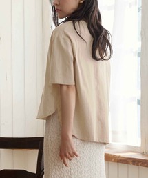 綿100%ラウンドヘム半袖オーバーサイズTシャツ(ショート丈)
