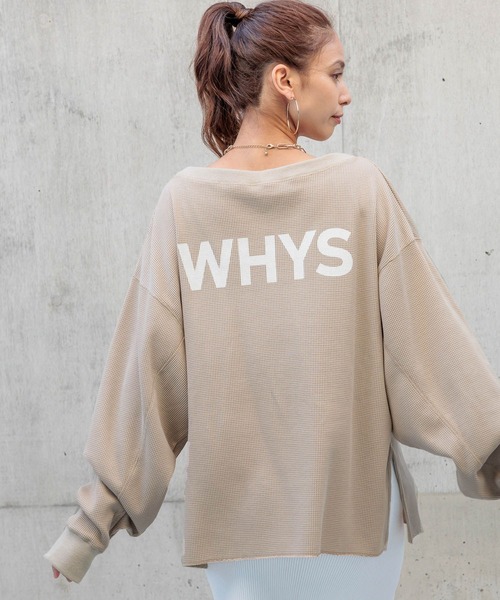 HEREIAM（ヘレイアム）の「【HEREIAM】ワッフルオフショルプルオーバー（Tシャツ/カットソー・レディース・ベージュ/ライトグレー/オフホワイト・FREE）」の6枚目の写真