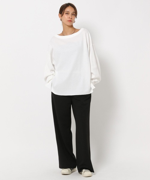 HEREIAM（ヘレイアム）の「【HEREIAM】ワッフルオフショルプルオーバー（Tシャツ/カットソー・レディース・ベージュ/ライトグレー/オフホワイト・FREE）」の14枚目の写真