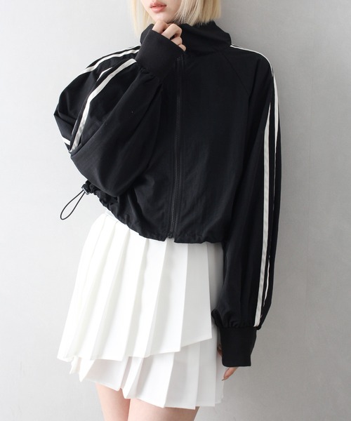 SpRay（スプレイ）の「ナイロンサイドラインショートブルゾン（ブルゾン・レディース・ブラック/グレー/アイボリー/ライトカーキ・FREE）」の18枚目の写真