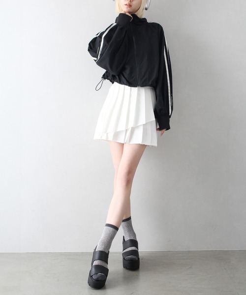 SpRay（スプレイ）の「ナイロンサイドラインショートブルゾン（ブルゾン・レディース・ブラック/グレー/アイボリー/ライトカーキ・FREE）」の17枚目の写真