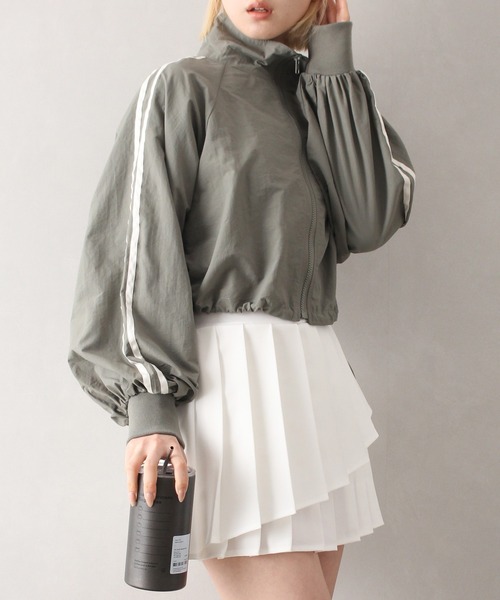 SpRay（スプレイ）の「ナイロンサイドラインショートブルゾン（ブルゾン・レディース・ブラック/グレー/アイボリー/ライトカーキ・FREE）」の14枚目の写真