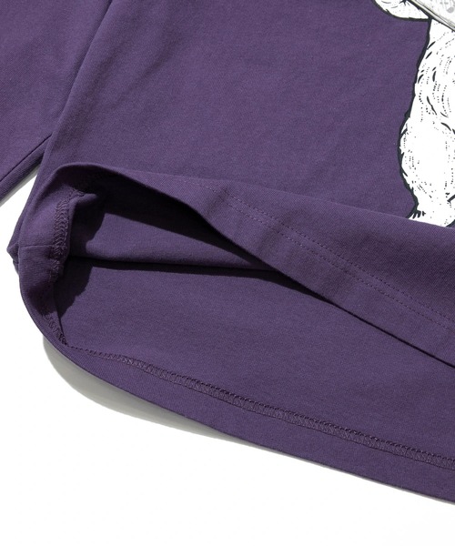 go slow caravan（ゴースローキャラバン）の「USA/C イワナ猫 ロングスリーブ TEE（Tシャツ/カットソー・メンズ・ホワイト/バイオレット・LARGE/MEDIUM/SMALL/X-LARGE）」の8枚目の写真