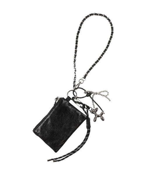 cache cache（カシュ カシュ）の「カシュカシュ cachecache / ミニポーチ付じゃらじゃらチャーム（ポーチ・レディース・シルバー/ゴールド/ブラック・FREE）」の2枚目の写真