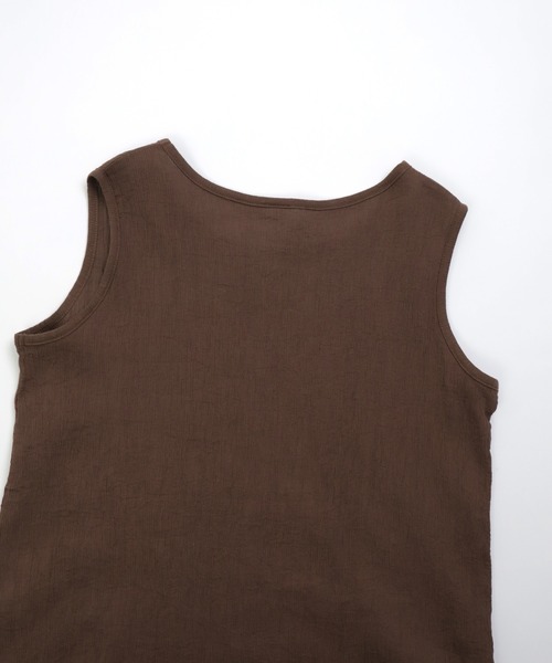 prit（プリット）の「[prit]  クレープロッキーバル ラウンドヘムノースリーブ（Tシャツ/カットソー・レディース・ホワイト/ブラック/ブラウン・FREE）」の6枚目の写真