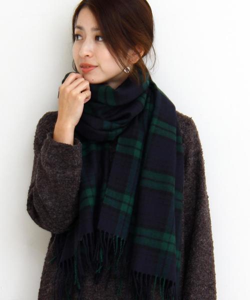 BEAUTY&YOUTH UNITED ARROWS(ビューティーアンドユースユナイテッドアローズ)の「BY チェックストール◆(ストール/ショール・レディース・ホワイト/グレー/ダークグリーン/ブラック/ライトグレー・フリー)」の5枚目の写真
