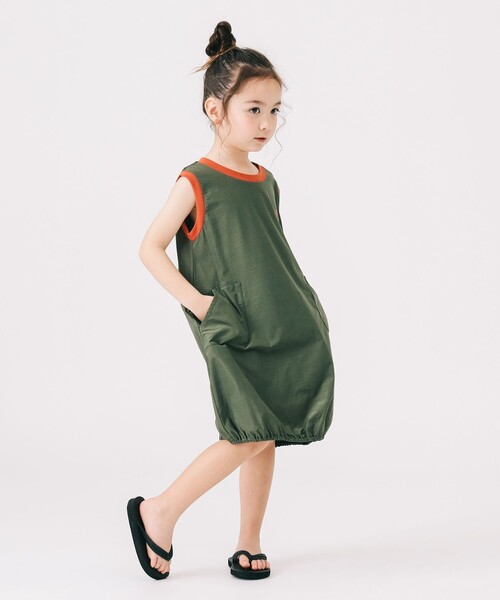 B:MING by BEAMS（ビーミングバイビームス）の「水陸両用 ワンピース 2025SS（100～140cm）（ワンピース・キッズ・カーキ/オリーブ・110/120/100/130/140）」の2枚目の写真