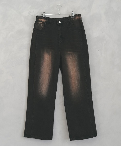 Shoowtime(ショウタイム)の「Vintage wash line wide denim pants / ビンテージウォッシュラインワイドデニムパンツ(デニムパンツ・メンズ・ブルー/ブラウン系・MEDIUM/LARGE/X-LARGE)」の16枚目の写真