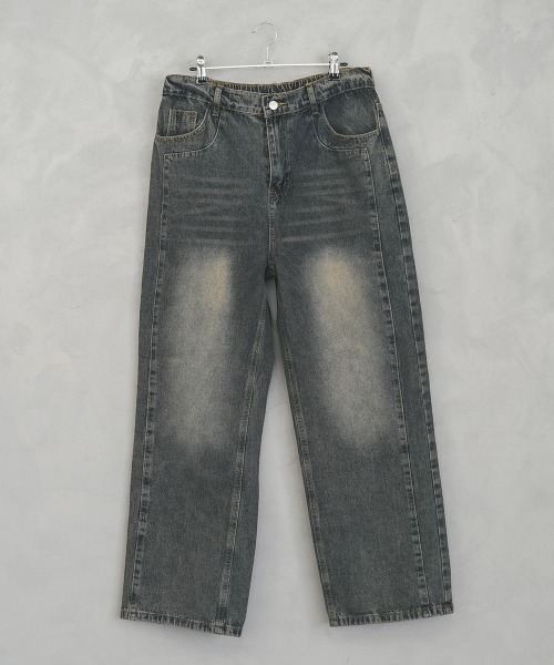 Shoowtime(ショウタイム)の「Vintage wash line wide denim pants / ビンテージウォッシュラインワイドデニムパンツ(デニムパンツ・メンズ・ブルー/ブラウン系・MEDIUM/LARGE/X-LARGE)」の18枚目の写真