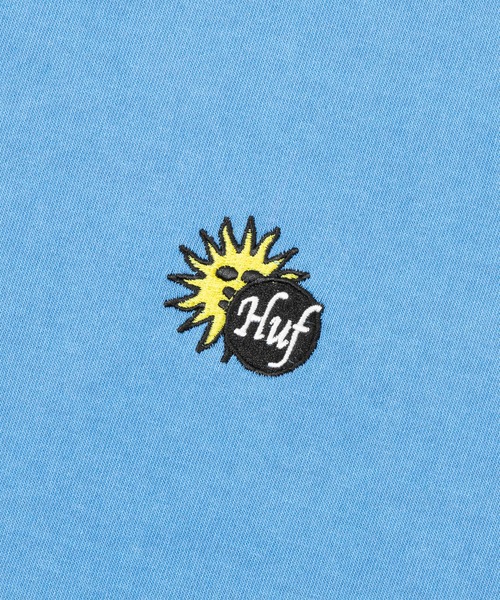 HUF(ハフ)の「TOTAL ECLIPSE WASHED EMB TEE / HUF ハフ 刺繍ロゴ Tシャツ(Tシャツ/カットソー・メンズ・ブラック/ホワイト/ライトブルー・LARGE/MEDIUM/SMALL/XX-LARGE/X-LARGE)」の9枚目の写真