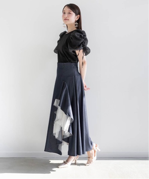 RANDA(ランダ)の「ドロストスリーブカットトップス(Tシャツ/カットソー・レディース・ブラック/ピンク/ホワイト・FREE)」の9枚目の写真