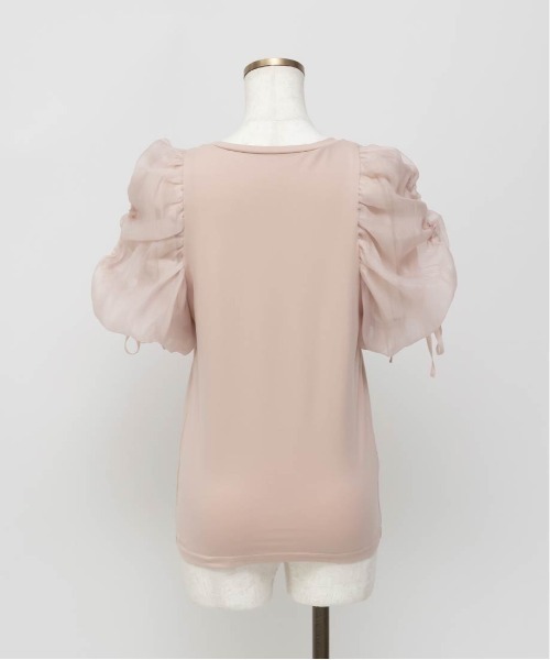 RANDA(ランダ)の「ドロストスリーブカットトップス(Tシャツ/カットソー・レディース・ブラック/ピンク/ホワイト・FREE)」の15枚目の写真