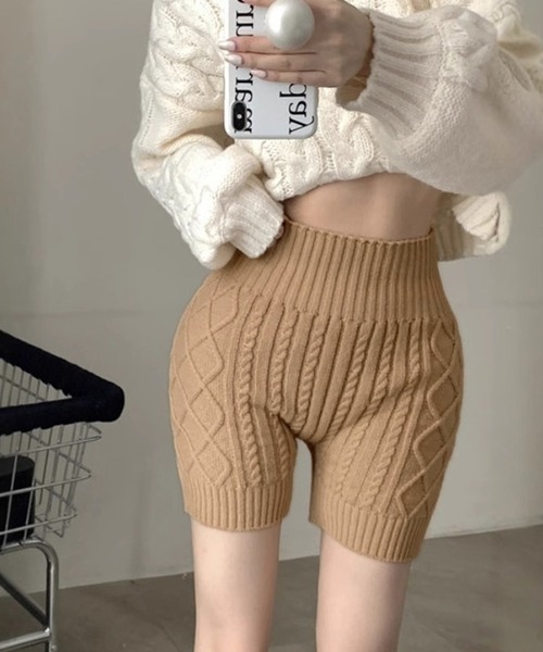 IRADOWL(アイラドール)の「温活ニットインナーパンツ(その他パンツ・レディース・アイボリー/ベージュ/ブラウン/グレー/ブラック・FREE)」の5枚目の写真