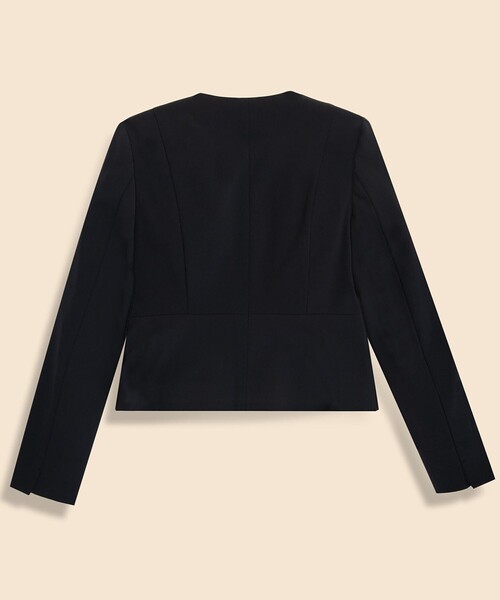 BROOKS BROTHERS(ブルックスブラザーズ)の「ダブルクロス ストレッチ ノーカラージャケット(ノーカラージャケット・レディース・ネイビー・6/4/2/0/8)」の2枚目の写真