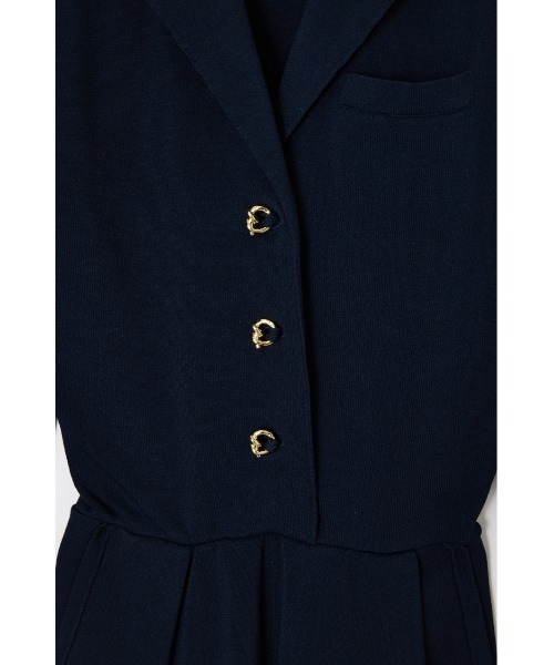 THROW by SLY（スローバイスライ）の「THROW KNIT JUMPSUITS ニット ジャンプスーツ（つなぎ/オールインワン・レディース・ネイビー/ブラック・FREE）」の5枚目の写真