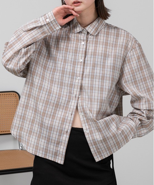 ad thie（アドティエ）の「ラウンドカラー アソートシャツ（シャツ/ブラウス・レディース・ライトブルー/ブラウン系/ピンク系/ブルー・FREE）」の2枚目の写真