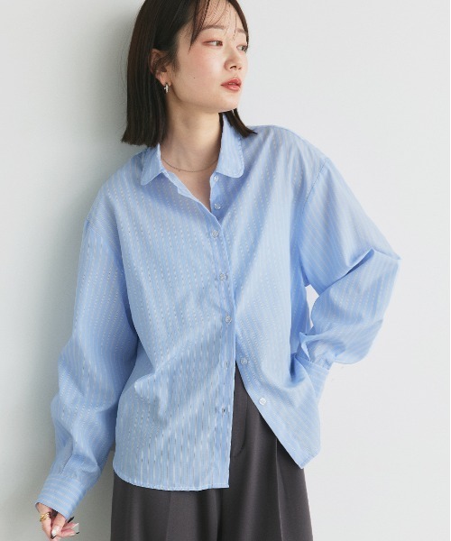 ad thie（アドティエ）の「ラウンドカラー アソートシャツ（シャツ/ブラウス・レディース・ライトブルー/ブラウン系/ピンク系/ブルー・FREE）」の4枚目の写真