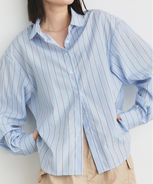 ad thie（アドティエ）の「ラウンドカラー アソートシャツ（シャツ/ブラウス・レディース・ライトブルー/ブラウン系/ピンク系/ブルー・FREE）」の3枚目の写真