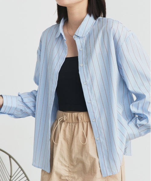 ad thie（アドティエ）の「ラウンドカラー アソートシャツ（シャツ/ブラウス・レディース・ライトブルー/ブラウン系/ピンク系/ブルー・FREE）」の20枚目の写真