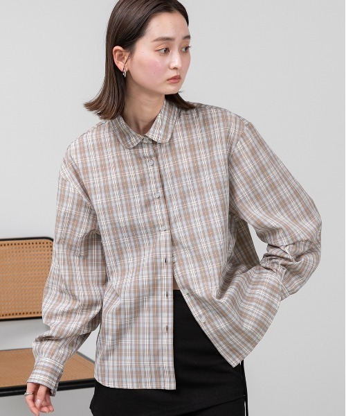 ad thie（アドティエ）の「ラウンドカラー アソートシャツ（シャツ/ブラウス・レディース・ライトブルー/ブラウン系/ピンク系/ブルー・FREE）」の12枚目の写真