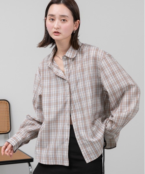 ad thie（アドティエ）の「ラウンドカラー アソートシャツ（シャツ/ブラウス・レディース・ライトブルー/ブラウン系/ピンク系/ブルー・FREE）」の14枚目の写真