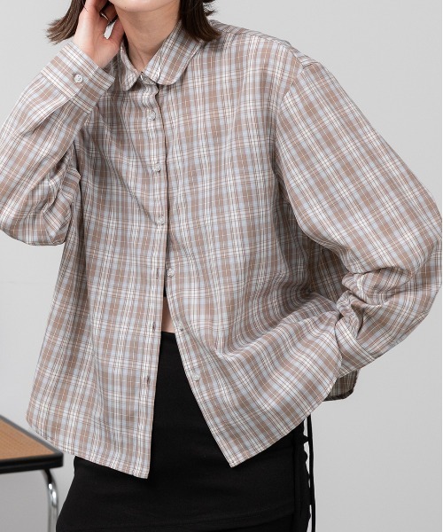 ad thie（アドティエ）の「ラウンドカラー アソートシャツ（シャツ/ブラウス・レディース・ライトブルー/ブラウン系/ピンク系/ブルー・FREE）」の15枚目の写真