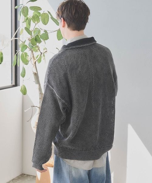 PBLIM（ページボーイリム）の「《UNISEX》ピグメントメッシュニット（ニット/セーター・レディース・ブラック/ブラウン/ブルー・MEDIUM/SMALL）」の7枚目の写真