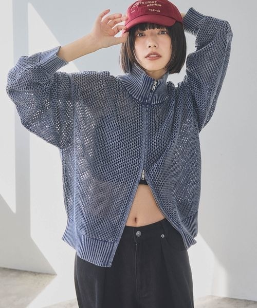 PBLIM（ページボーイリム）の「《UNISEX》ピグメントメッシュニット（ニット/セーター・レディース・ブラック/ブラウン/ブルー・MEDIUM/SMALL）」の10枚目の写真