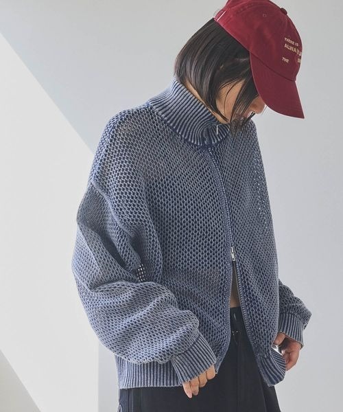 PBLIM（ページボーイリム）の「《UNISEX》ピグメントメッシュニット（ニット/セーター・レディース・ブラック/ブラウン/ブルー・MEDIUM/SMALL）」の11枚目の写真