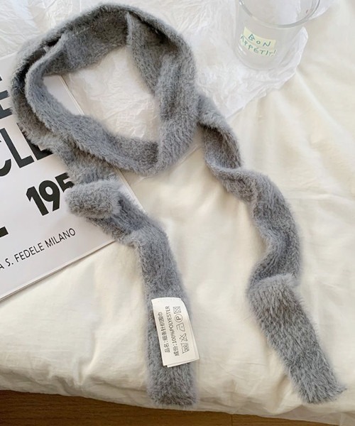 ARCHIVER（アーカイバ）の「【Bz】ロングニット細マフラー/ロングタイ無地カラー（MA/EK225）（マフラー・レディース・レッド/ブラウン/イエロー/ブルー/スモーキーグリーン系/ブラック/ホワイト/グレー・FREE）」の3枚目の写真
