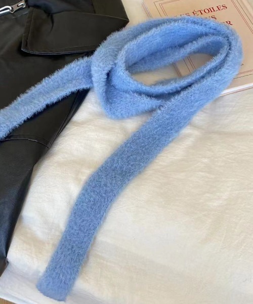 ARCHIVER（アーカイバ）の「【Bz】ロングニット細マフラー/ロングタイ無地カラー（MA/EK225）（マフラー・レディース・レッド/ブラウン/イエロー/ブルー/スモーキーグリーン系/ブラック/ホワイト/グレー・FREE）」の17枚目の写真