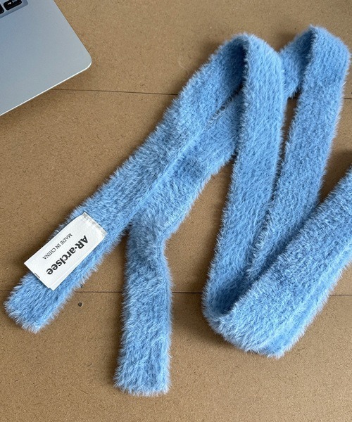 ARCHIVER（アーカイバ）の「【Bz】ロングニット細マフラー/ロングタイ無地カラー（MA/EK225）（マフラー・レディース・レッド/ブラウン/イエロー/ブルー/スモーキーグリーン系/ブラック/ホワイト/グレー・FREE）」の18枚目の写真