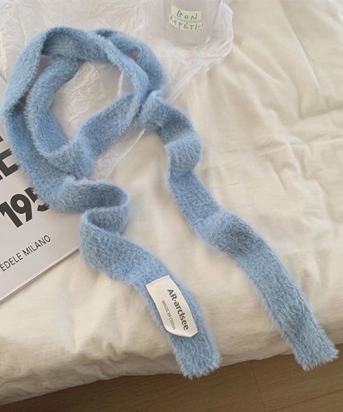 ARCHIVER（アーカイバ）の「【Bz】ロングニット細マフラー/ロングタイ無地カラー（MA/EK225）（マフラー・レディース・レッド/ブラウン/イエロー/ブルー/スモーキーグリーン系/ブラック/ホワイト/グレー・FREE）」の19枚目の写真