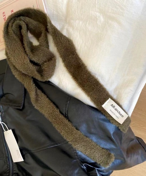 ARCHIVER（アーカイバ）の「【Bz】ロングニット細マフラー/ロングタイ無地カラー（MA/EK225）（マフラー・レディース・レッド/ブラウン/イエロー/ブルー/スモーキーグリーン系/ブラック/ホワイト/グレー・FREE）」の22枚目の写真