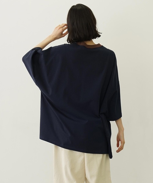 MILKFED.（ミルクフェド）の「CUT OUT LOGO BIG S/S TOP（Tシャツ/カットソー・レディース・ライトピンク/ネイビー/ブラウン/ホワイト・ONE SIZE）」の16枚目の写真