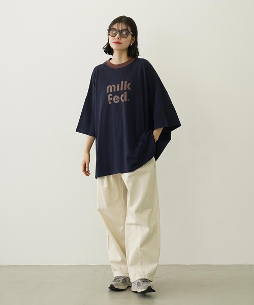 CUT OUT LOGO BIG S/S TOP（Tシャツ/カットソー）｜MILKFED