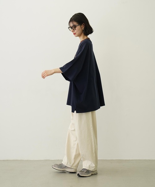 MILKFED.（ミルクフェド）の「CUT OUT LOGO BIG S/S TOP（Tシャツ/カットソー・レディース・ライトピンク/ネイビー/ブラウン/ホワイト・ONE SIZE）」の20枚目の写真