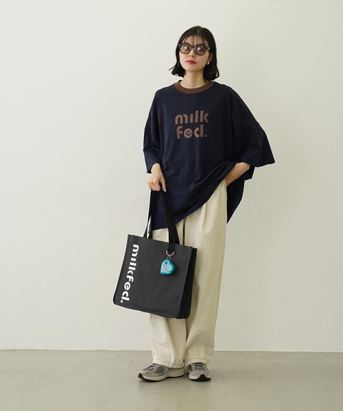 CUT OUT LOGO BIG S/S TOP（Tシャツ/カットソー）｜MILKFED
