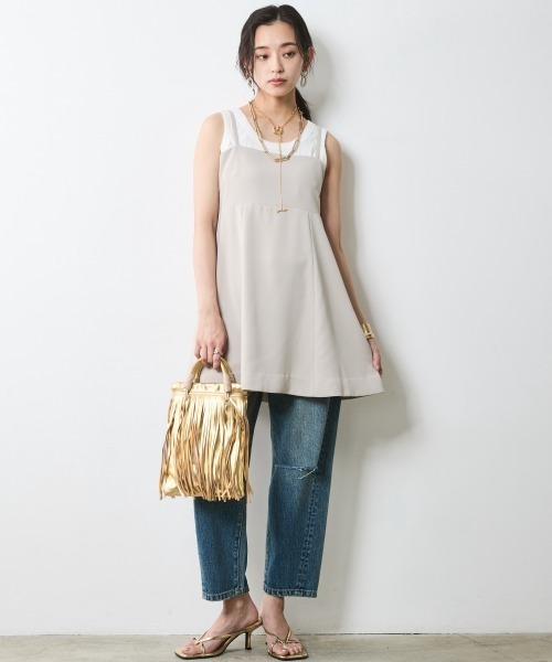 CHIC STYLE（シックスタイル）の「テレコタンクトップ＜大きいサイズ有＞シックスタイル（タンクトップ・レディース・オフホワイト/モカ/チャコール・M/L/LL/3L/4L/5L）」の22枚目の写真