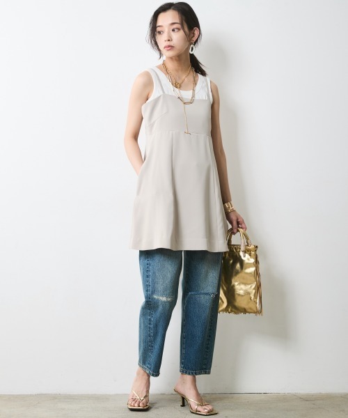 CHIC STYLE（シックスタイル）の「テレコタンクトップ＜大きいサイズ有＞シックスタイル（タンクトップ・レディース・オフホワイト/モカ/チャコール・M/L/LL/3L/4L/5L）」の17枚目の写真