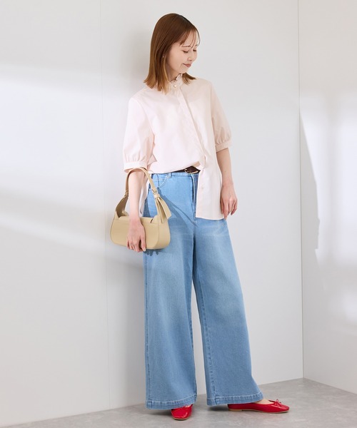 ROPE' PICNIC(ロペピクニック)の「【花粉ガード・防シワ】ハーフスリーブフリルシャツ(シャツ/ブラウス・レディース・ホワイト/ネイビー/ピンク/サックスブルー・38)」の18枚目の写真