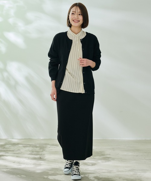 Arnold Palmer（アーノルドパーマー）の「リネンタッチ エアリ― ニット カーディガン（カーディガン/ボレロ・レディース・アイボリー/ブラック/ピンク・S/M/L）」の8枚目の写真