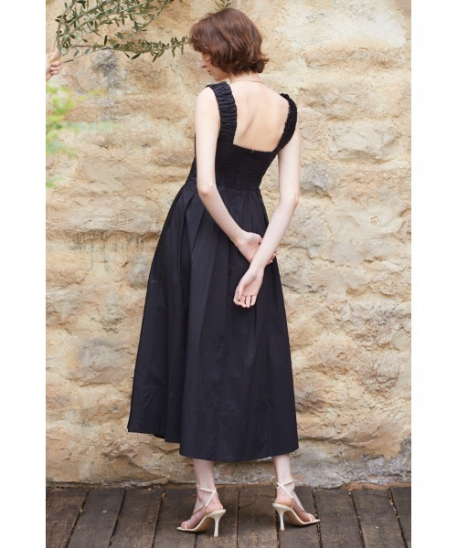 シャーリングサテンドレス エステラケー Estella.K ワンピース Julia Satin Long Dress シャーリングサテンドレス（ワンピース