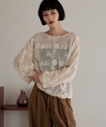 LOWRYS FARM | レースメッシュシャツLS 288093(シャツ/ブラウス)