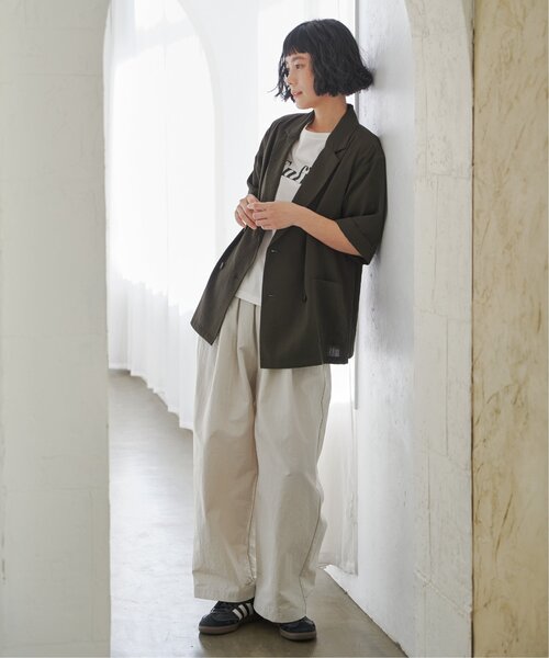 LBC(エルビーシー)の「リネンライクハーフスリーブジャケット(テーラードジャケット・レディース・カーキブラウン/ダークオリーブ・M)」の21枚目の写真