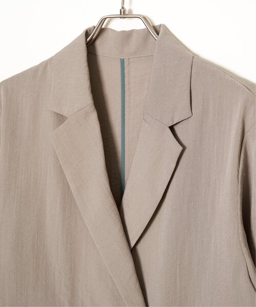 LBC(エルビーシー)の「リネンライクハーフスリーブジャケット(テーラードジャケット・レディース・カーキブラウン/ダークオリーブ・M)」の7枚目の写真