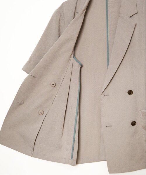 LBC(エルビーシー)の「リネンライクハーフスリーブジャケット(テーラードジャケット・レディース・カーキブラウン/ダークオリーブ・M)」の8枚目の写真