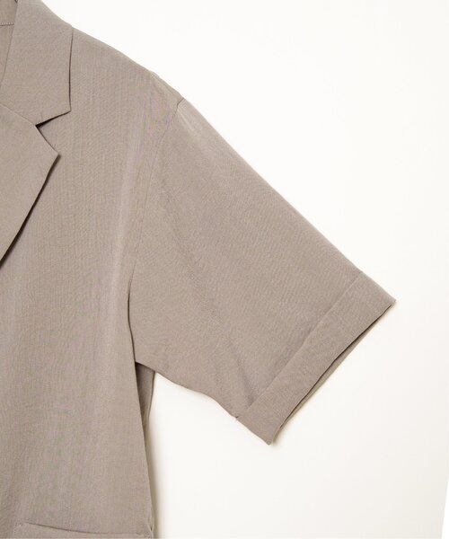LBC(エルビーシー)の「リネンライクハーフスリーブジャケット(テーラードジャケット・レディース・カーキブラウン/ダークオリーブ・M)」の9枚目の写真