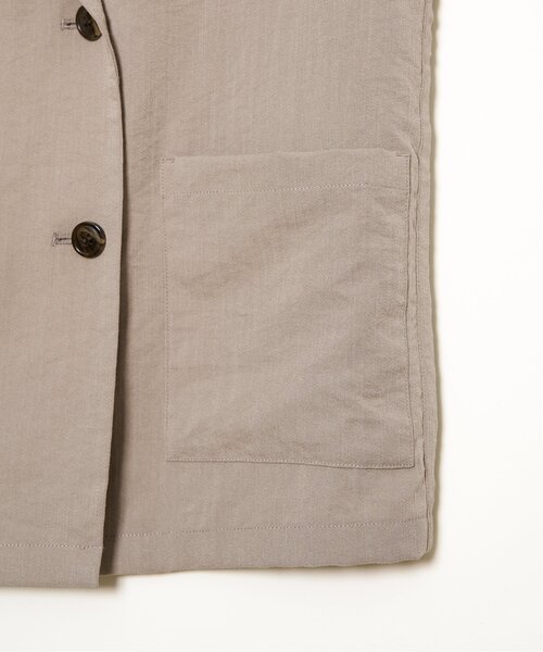 LBC(エルビーシー)の「リネンライクハーフスリーブジャケット(テーラードジャケット・レディース・カーキブラウン/ダークオリーブ・M)」の11枚目の写真