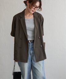 LBC（エルビーシー）の「リネンライクハーフスリーブジャケット（テーラードジャケット）」